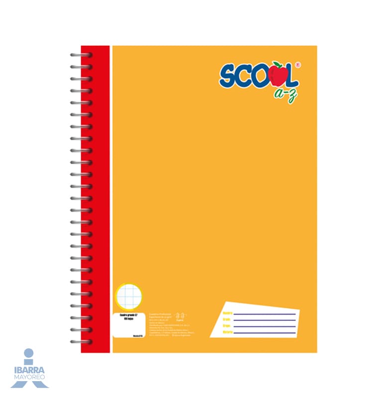 Cuaderno Scool Profesional Cuadro Grande 100 Hojas