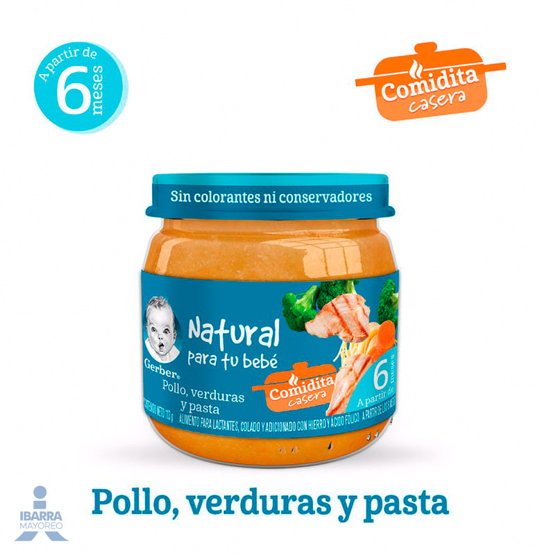 Gerber Colado Verduras con Pollo y Pasta Etapa 2 113 g
