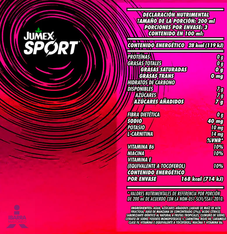 Bebida Jumex Sport Frutas Tropicales Nuevo 600 ml