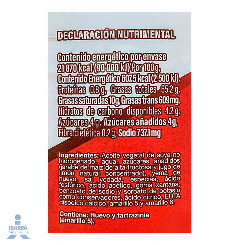 Mayonesa Mega Con Limón 3.46 kg
