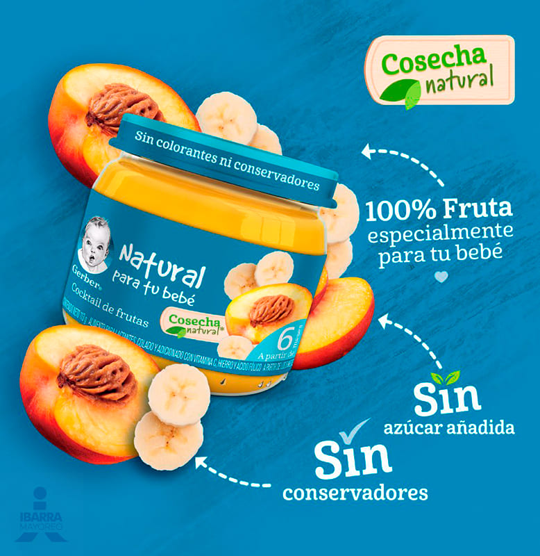 Gerber Colado Coctel de Frutas Etapa 2 113 g