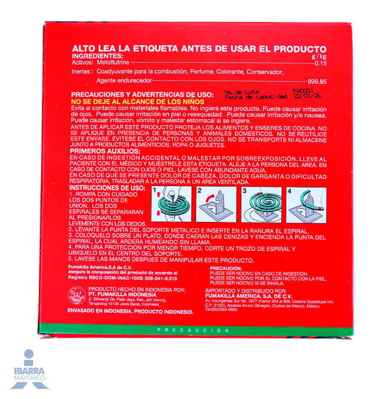 Insecticida Vape Jumbo Espiral 10 pzas.