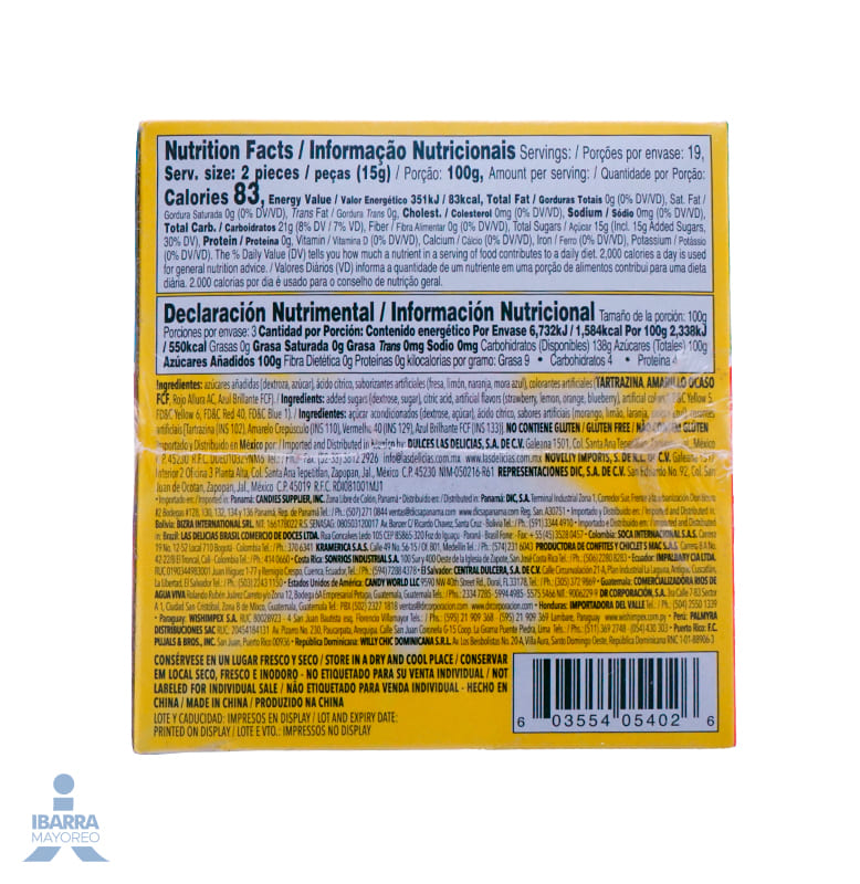 Dulce Las Delicias Sweet Pop 36 pzas.