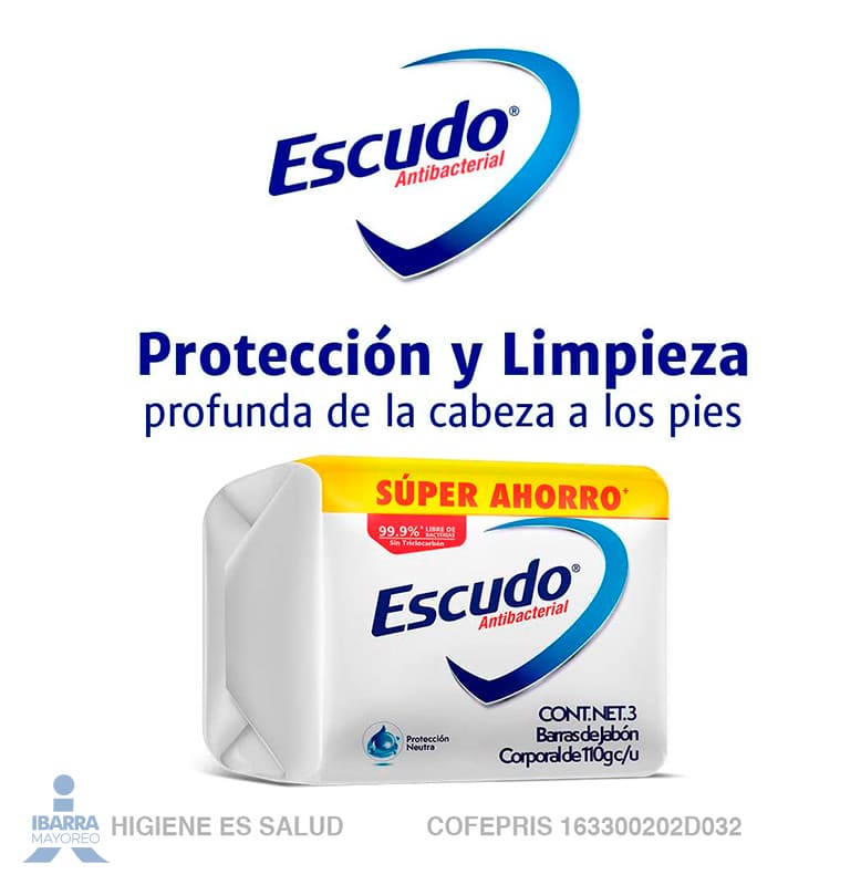 Jabón de tocador Escudo Blanco Neutro 3/110 g