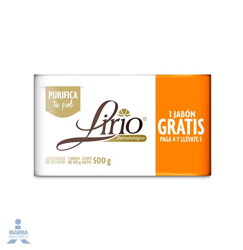 Jabón de tocador Lirio Dermatológico 4/100 g GRATIS 1 pza.