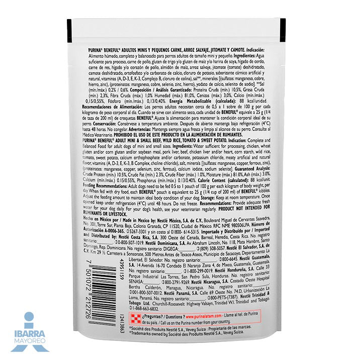 Beneful alimento húmedo adultos minis carne 100 g