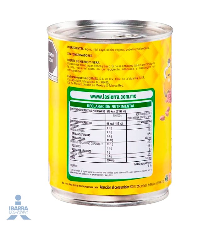 Frijol Bayo Refrito La Sierra 580 g