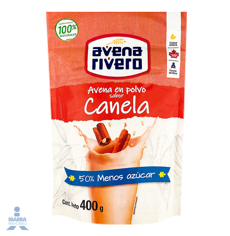 Avena Rivero Instantánea Canela 50% Menos Azúcar 400 g