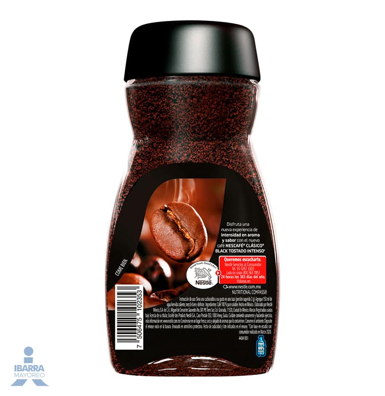 Café soluble Nescafé Clásico Black frasco 170 g