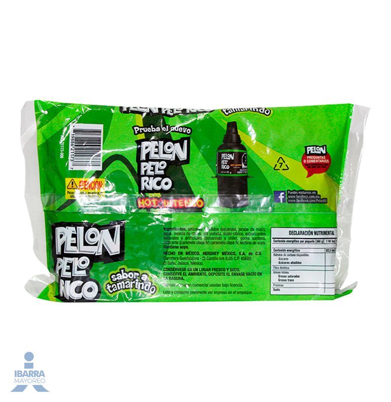 Dulce Pelón Pelo Rico Tamarindo Enchilado bolsa 12 pzas.