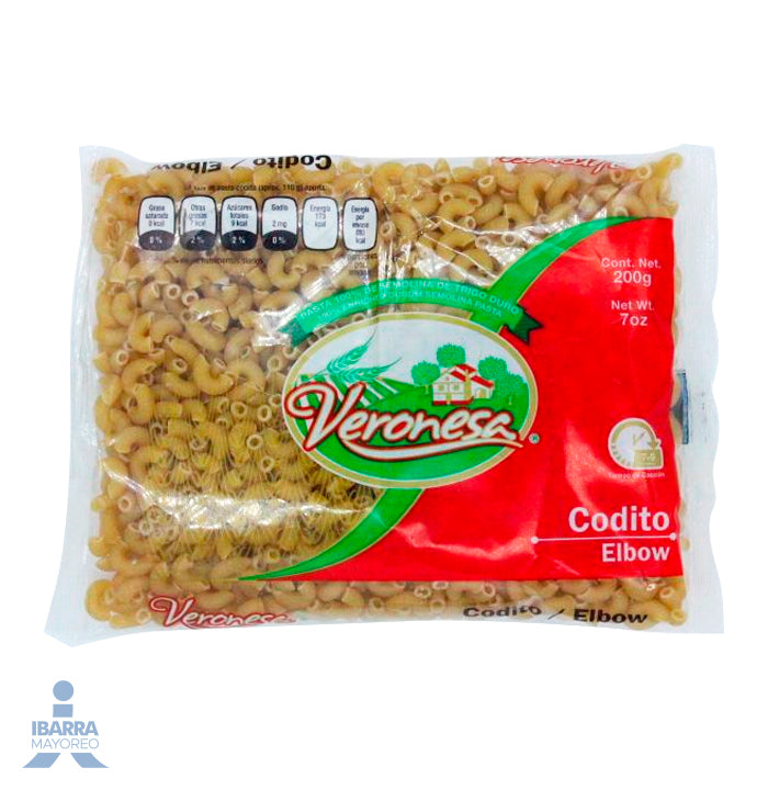 Pasta Veronesa Codito Liso Mediano 200 g