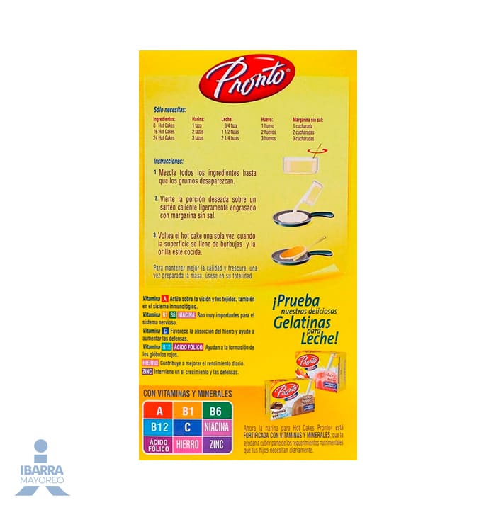 Harina para Hot Cakes Pronto 800 g