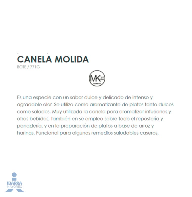 Especia Canela Molida Pragna 771 g