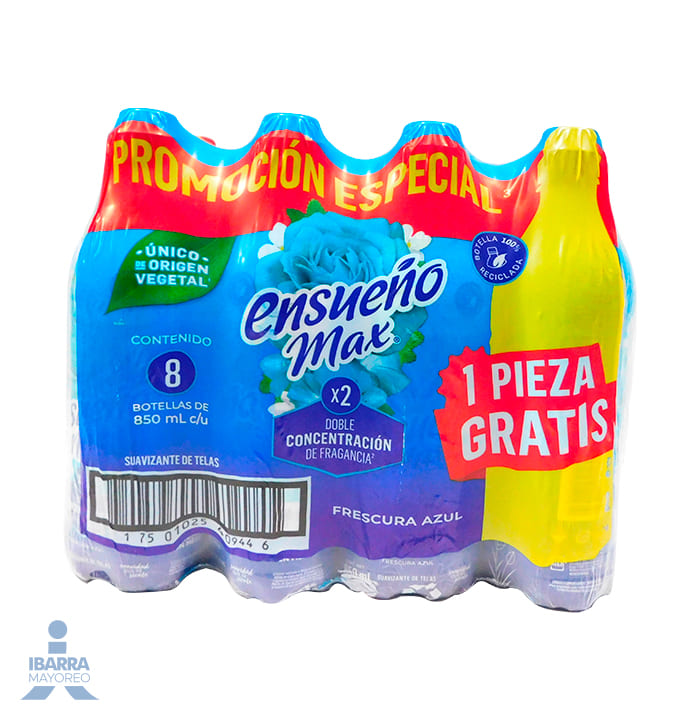 Suavizante Ensueño Max Frescura Azul 7/850 ml + 1