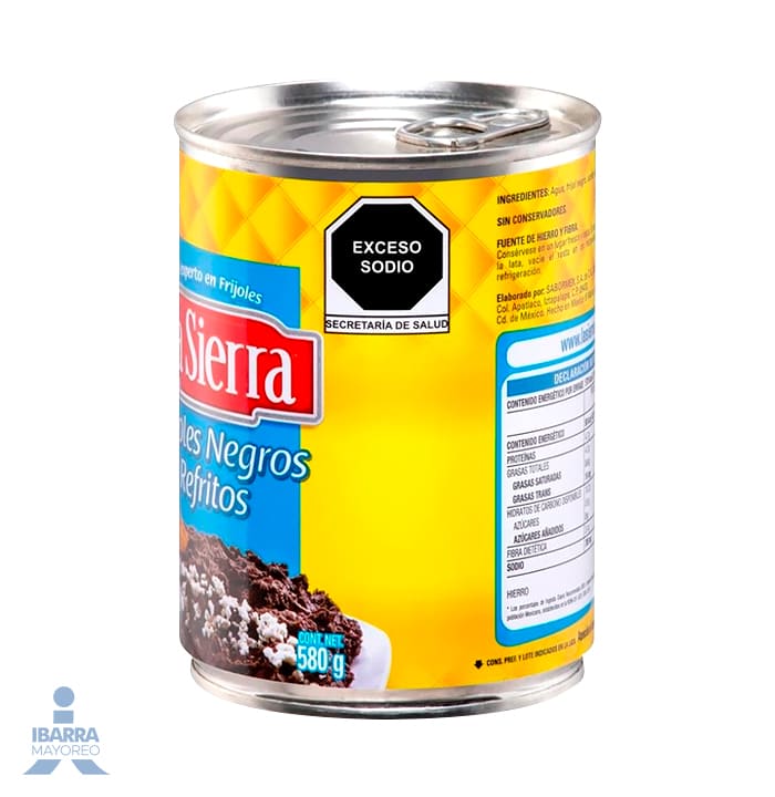 Frijol Negro Refrito La Sierra 580 g