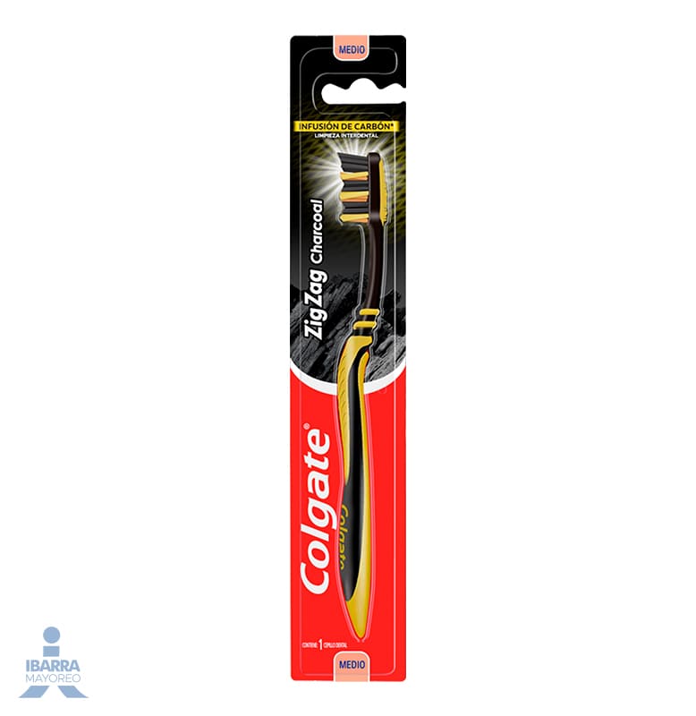 Cepillo Dental Colgate Zigzag Carbón 12 pzas.