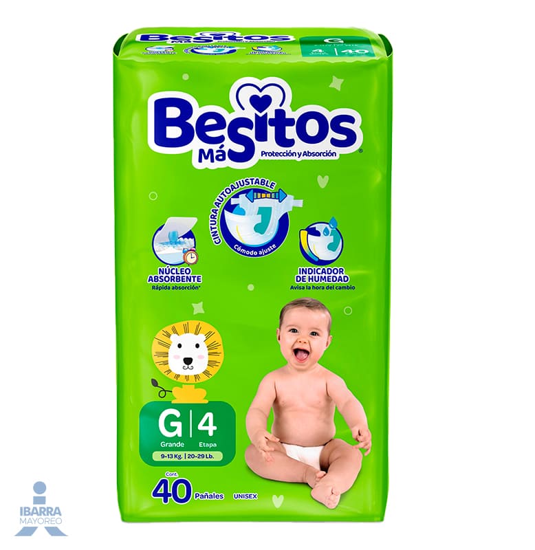 Pañal Besitos Grande 40 pzas.