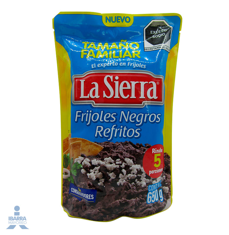 Frijol Negro Refrito La Sierra Bolsa 650 g