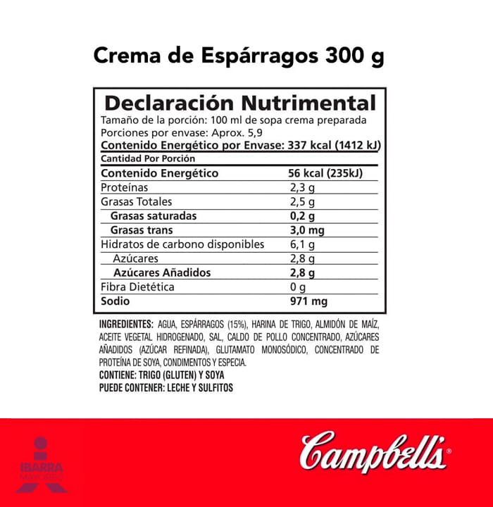 Sopa Campbells Crema Espárrago 300 g