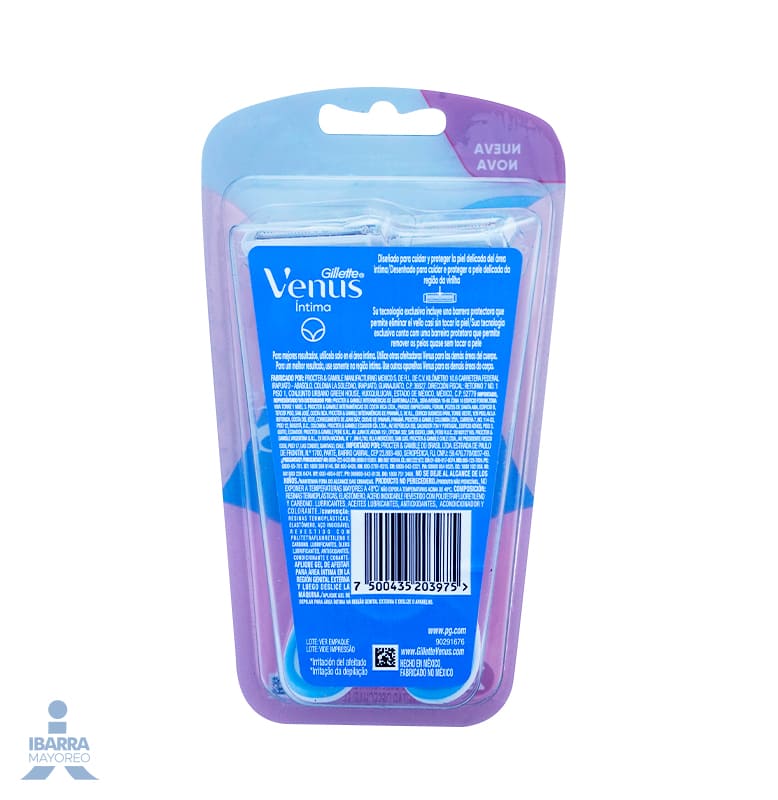 Rastrillo Gillette Venus Íntima 2 pzas.