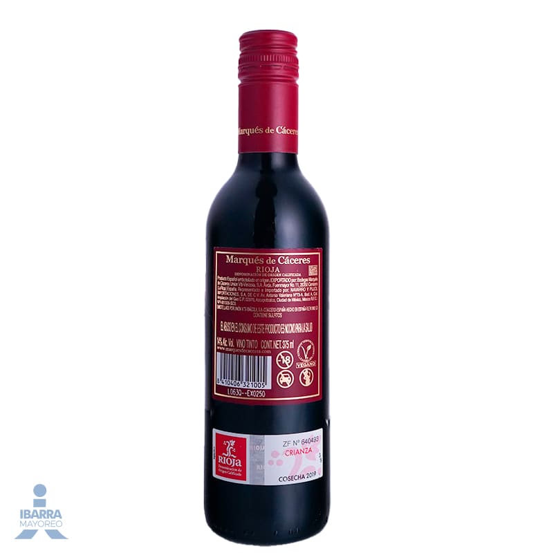 Vino Tinto Marqués de Cáceres Crianza 375 ml