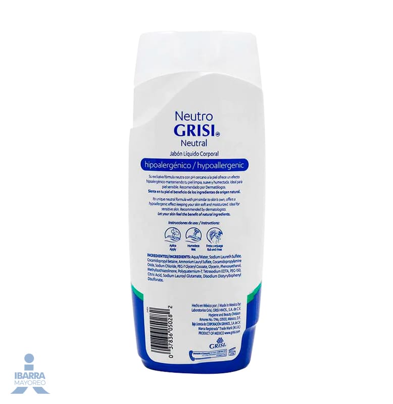 Jabón de tocador Grisi Neutro Líquido 450 ml