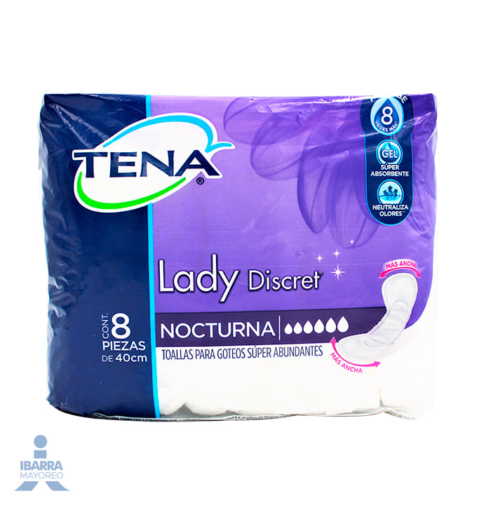 Toalla Sanitaria Tena Lady Nocturna 8 pzas.