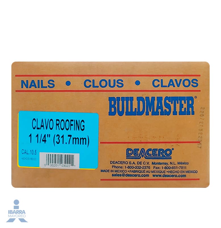 Clavo de Acero Tachuelón 1 1/4 pulgadas 22.7 kg