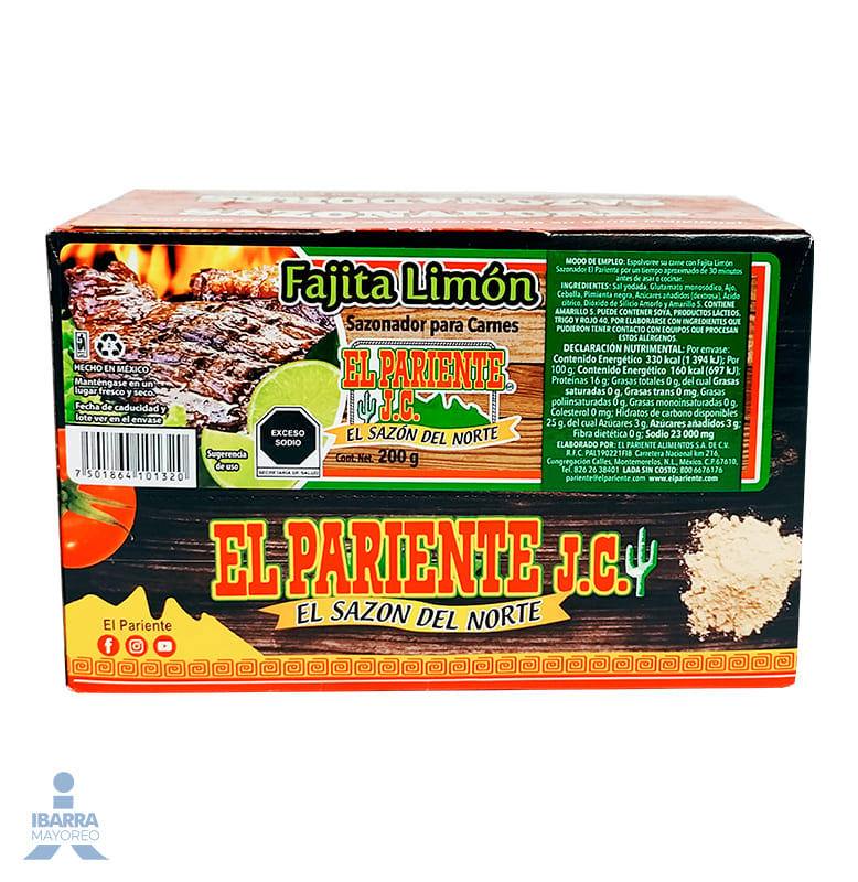 Sazonador para Fajita El Pariente Limón 200 g