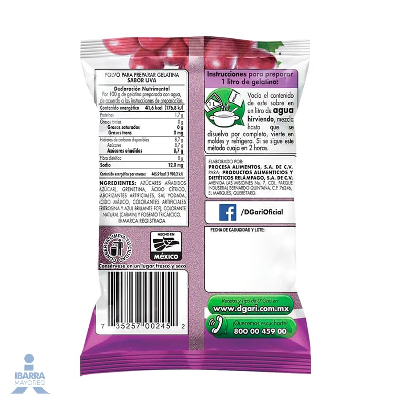 Gelatina D Gari Uva 120 g