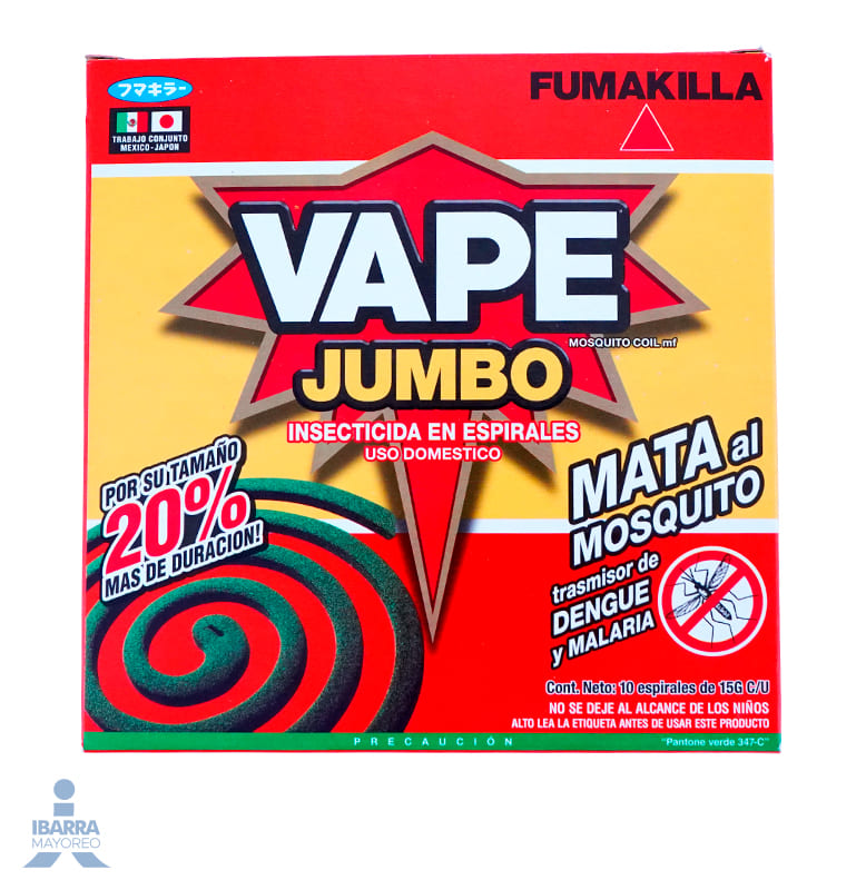 Insecticida Vape Jumbo Espiral 10 pzas.