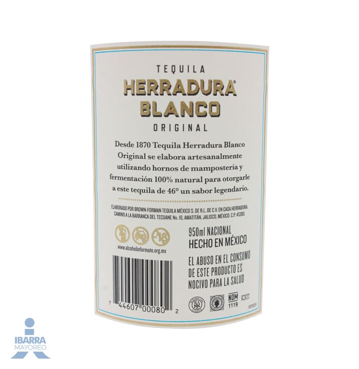 Tequila Herradura Blanco 950 ml