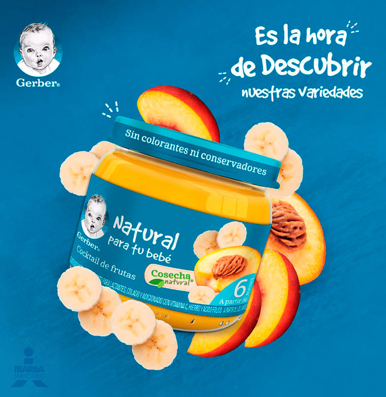 Gerber Colado Coctel de Frutas Etapa 2 113 g