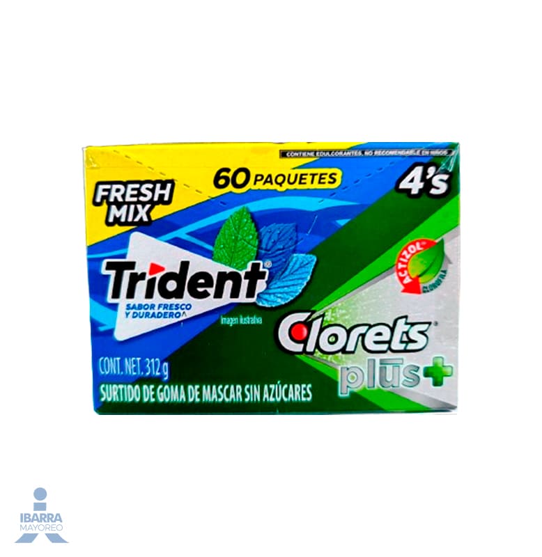 Chicle Trident Fresh Mix 60/4 pzas.