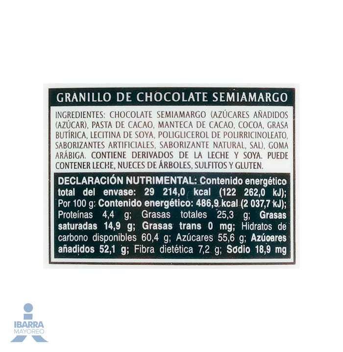 Chocolate Turin Granillo Semi Amargo 6 kg