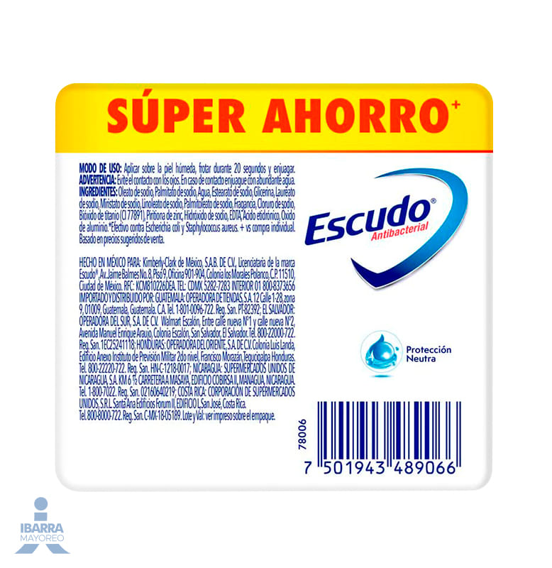 Jabón de tocador Escudo Blanco Neutro 3/110 g
