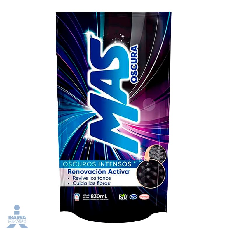Detergente Mas Ropa Oscura Líquido 830 ml