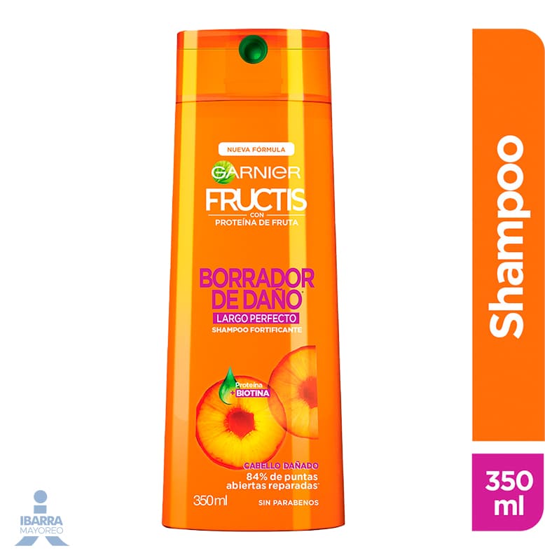 Shampoo Garnier Fructis Borrador de Daño Largo Perfecto 350 ml