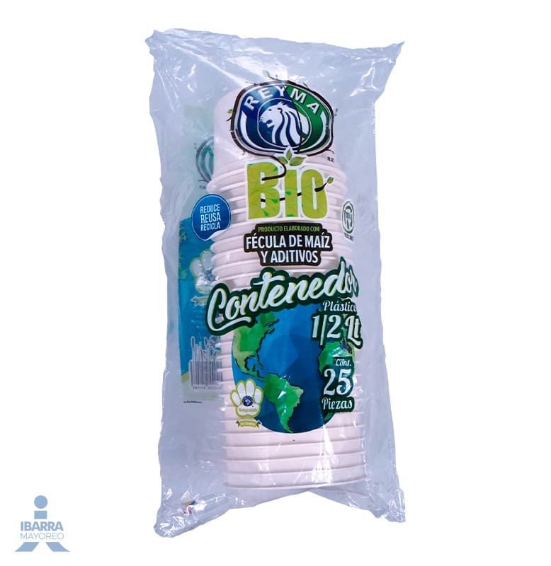 Contenedor Plástico Reyma Bio 1/2 L 25 pzas.