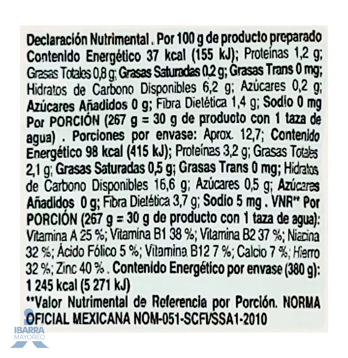 Avena 3 Minutos Bolsa 380 g