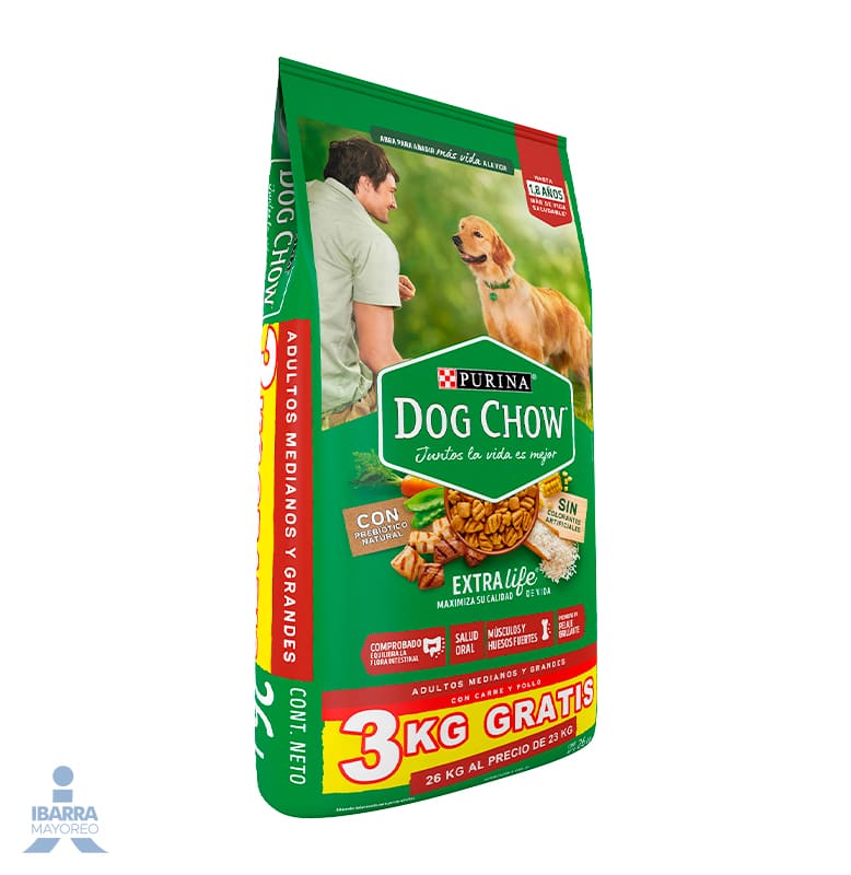 Alimento Purina Dog Chow Adulto Razas Medianas 23 kg + 3