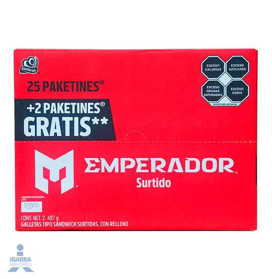 Galletas Gamesa Sándwich Emperador Surtido 25 pzas.