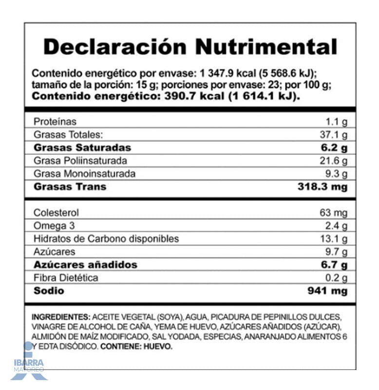 Mayonesa Aderezo McCormick Tortas y Sándwiches 345 g