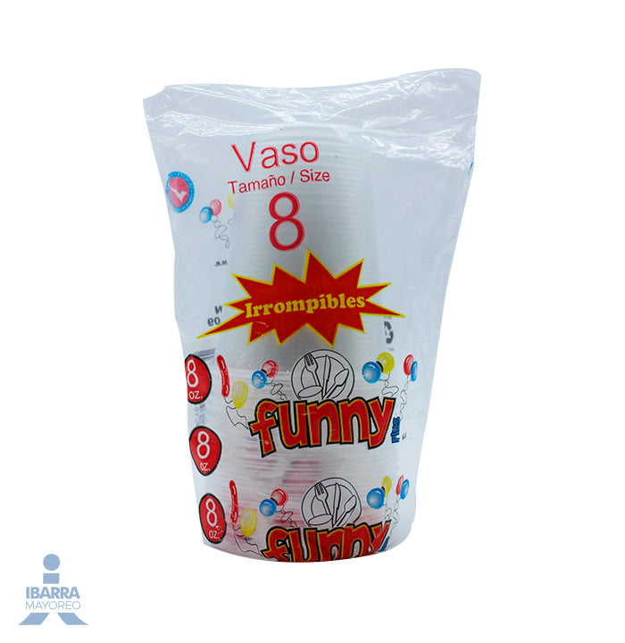 Vaso Plástico Funny Plus No. 8/236 ml 20 pzas.