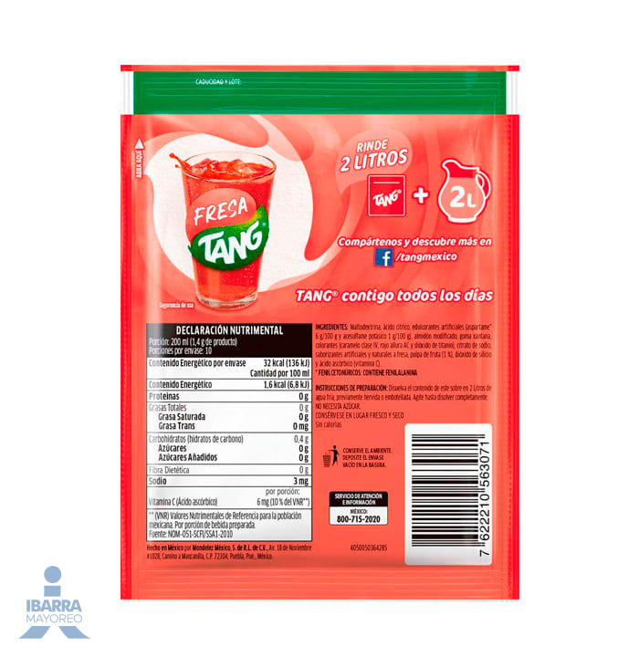 Refresco Tang Fresa 14 g