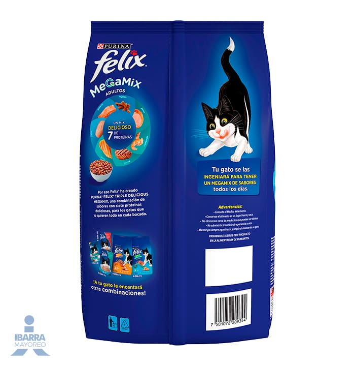 Felix Megamix alimento seco gatos adultos todas razas 7 proteínas 1.5 kg