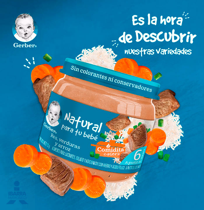 Gerber Colado Verduras Res y Arroz Etapa 2 100 g