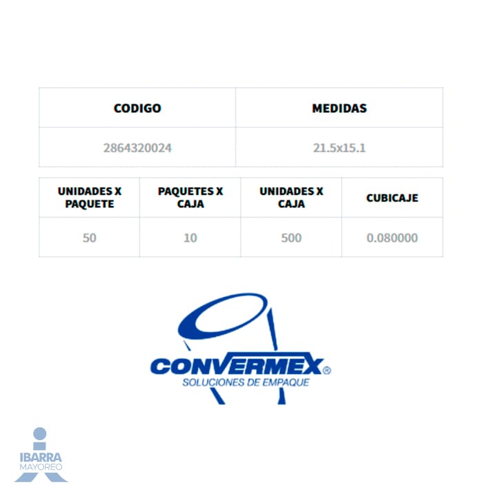 Charola Térmica Convermex no. 855 50 pzas.