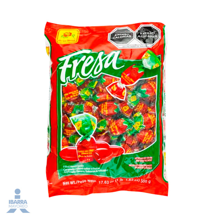Caramelo de la Rosa Relleno Sabor Fresa 100 pzas.
