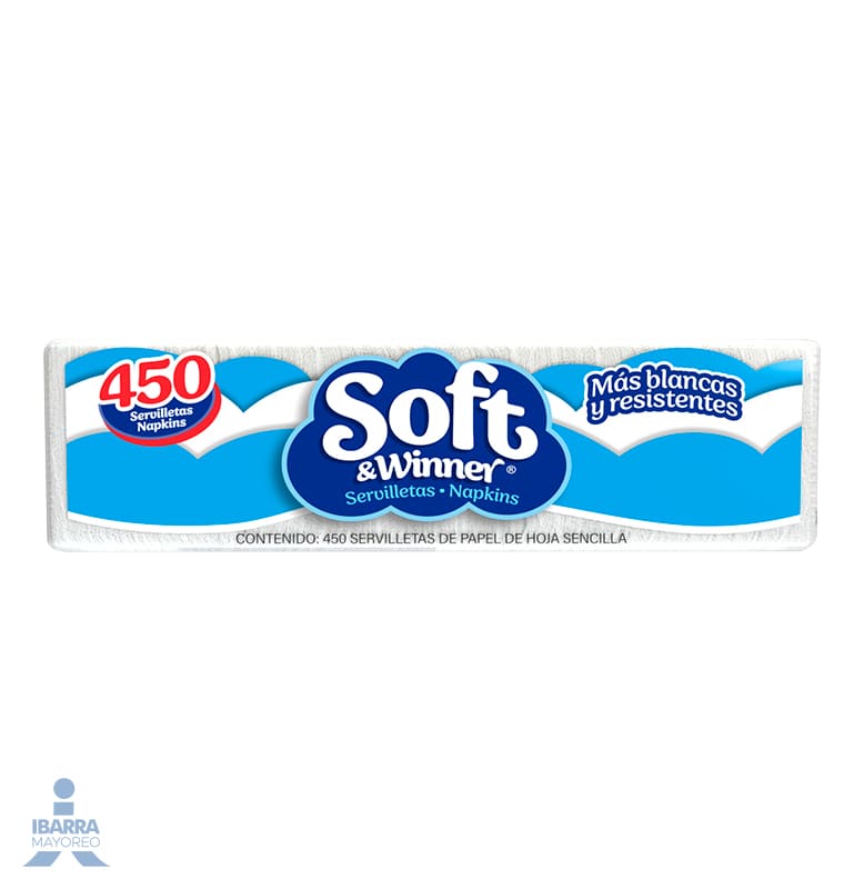 Servilleta Soft & Winner 450 pzas.